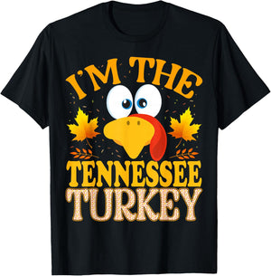 Thanksgiving I'm The Tennessee Turkey Matching T-Shirt - T-Shirt | Black