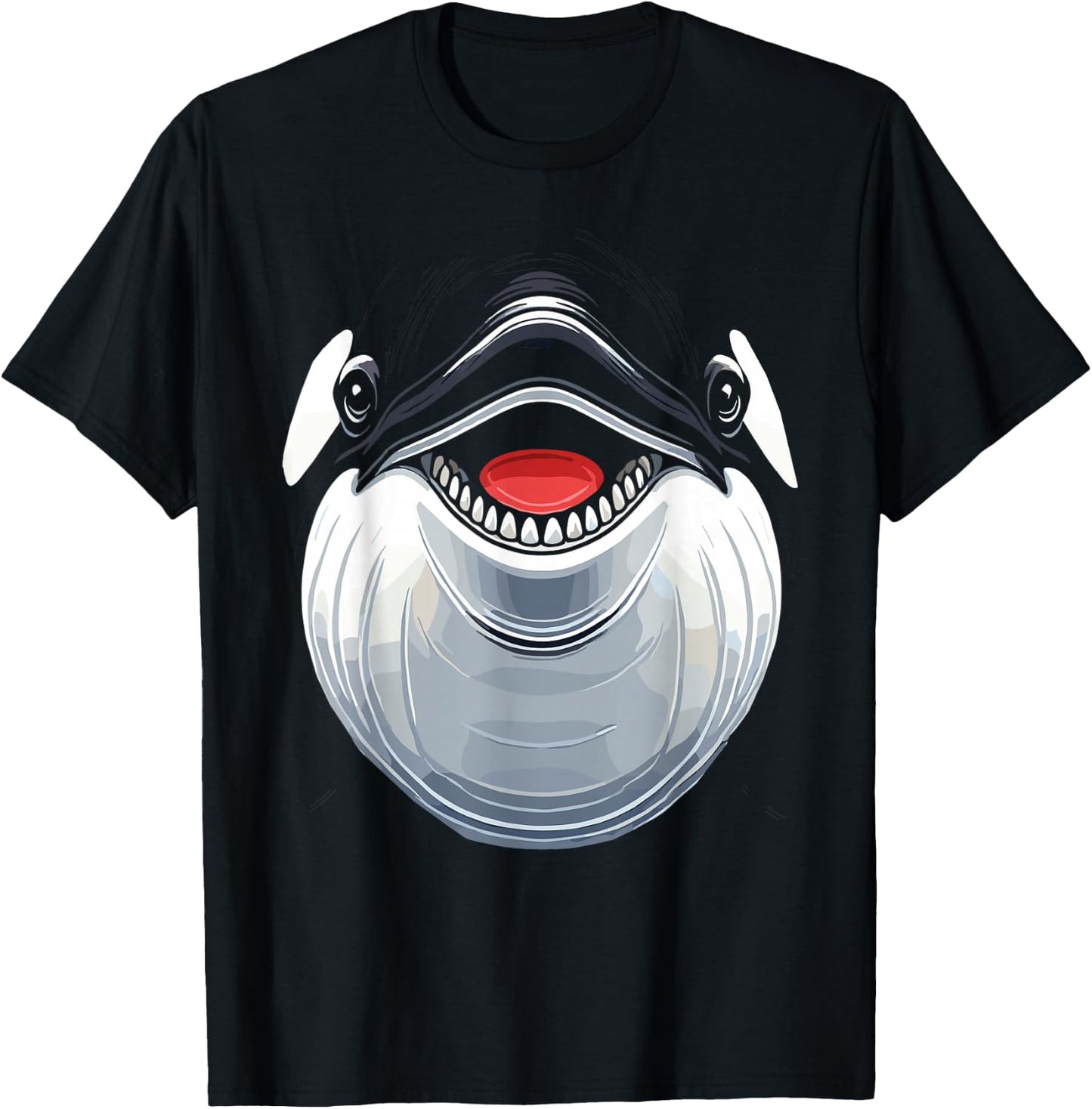 Funny Orca Whale Costume, Funny Orca Whale Face Costume , black T-Shirt - T-Shirt | Black