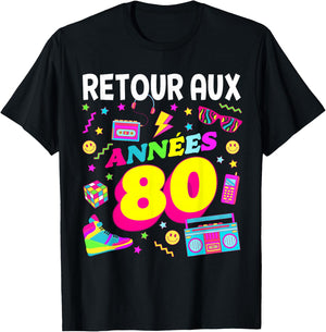 Party 80s Birthday Party 80s Retro Style , Black, S T-Shirt - T-Shirt | Black