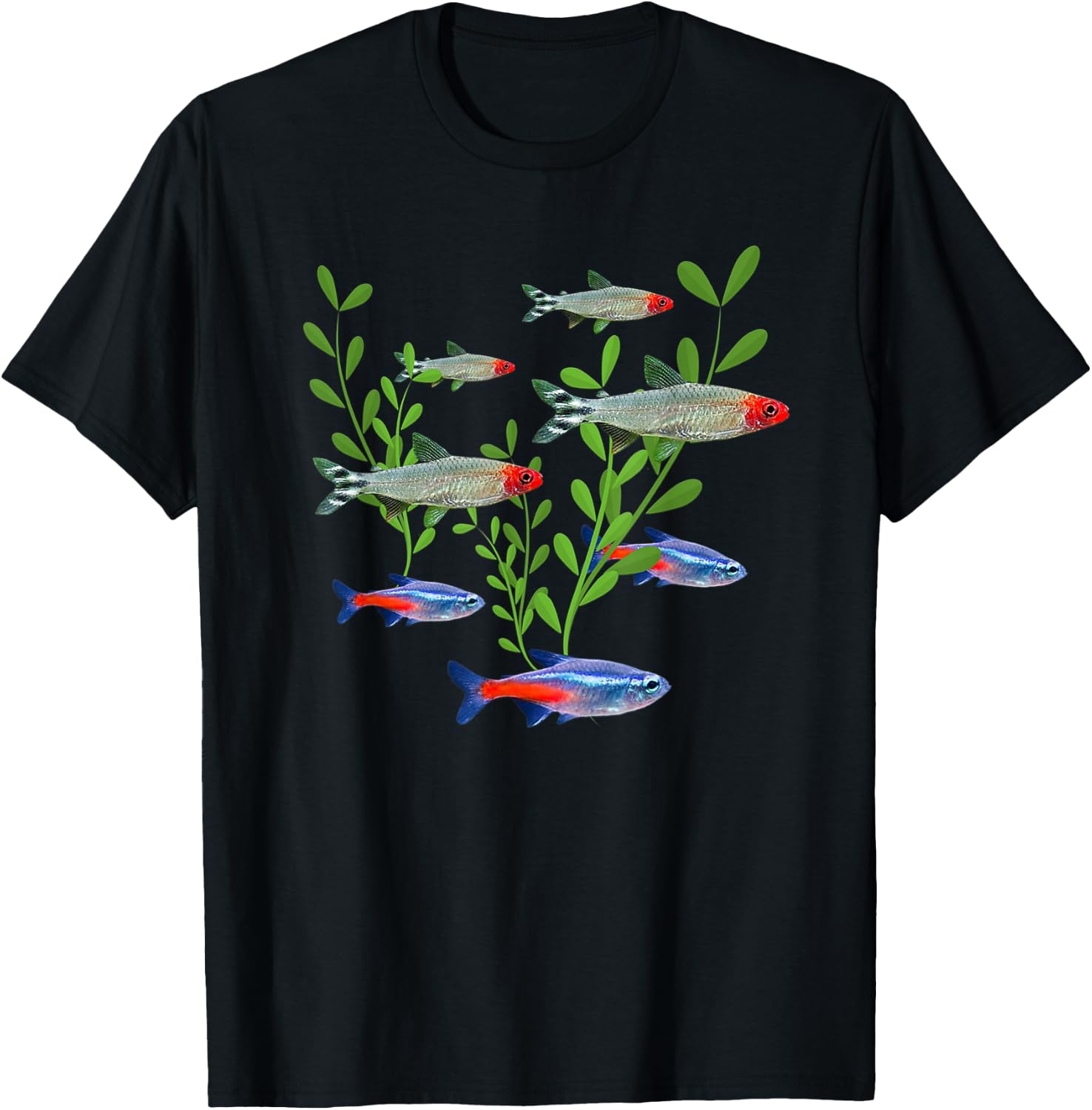 Tetras Aquarium Neon Tetras Rummy Nose Tetras Fish Gift T-Shirt - T-Shirt | Black