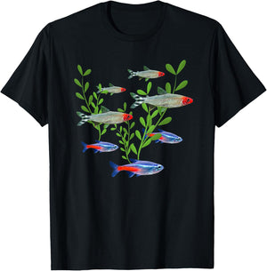 Tetras Aquarium Neon Tetras Rummy Nose Tetras Fish Gift T-Shirt - T-Shirt | Black