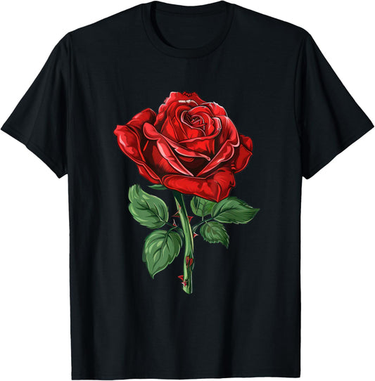 Red Rose Graphic T-Shirt - T-Shirt | Black