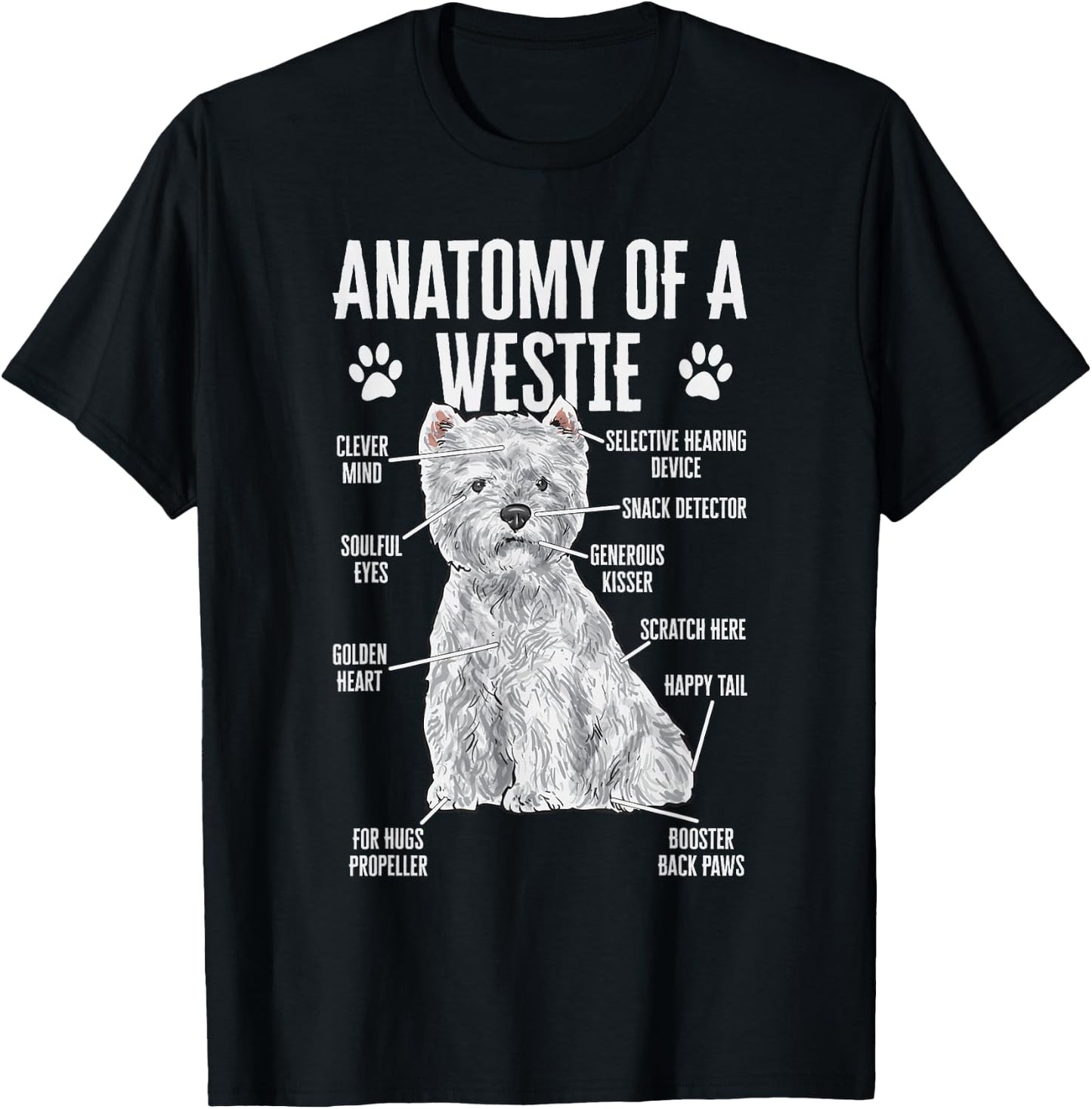Westie Dog West Highland White Terrier T-Shirt - T-Shirt | Black