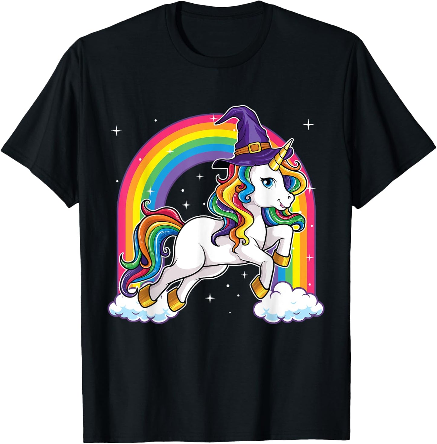 Unicorn Halloween Shirt for Girls Kids Women Witch T-Shirt - T-Shirt | Black
