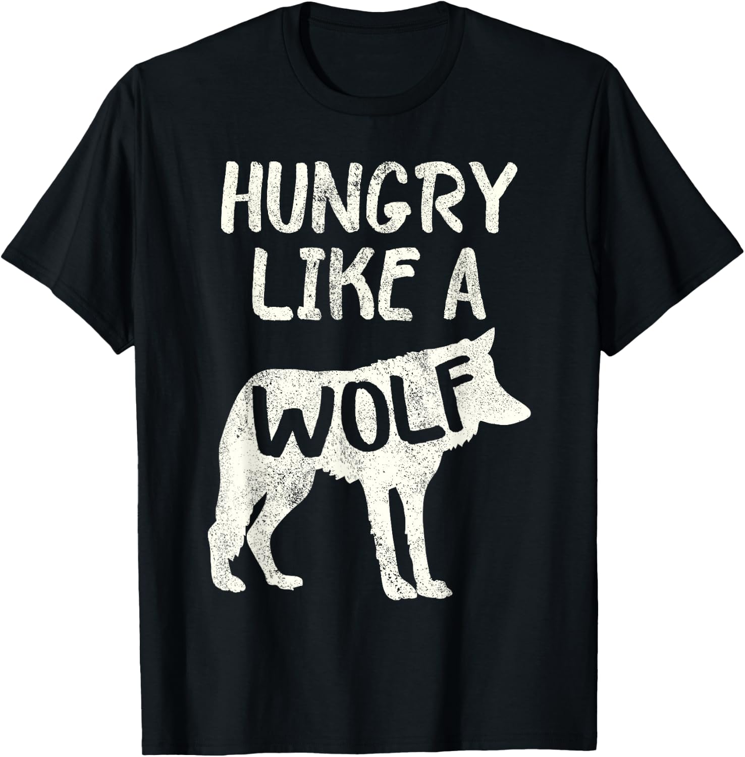 Hungry Like A Wolf Shadow Graphic T-Shirt - T-Shirt | Black