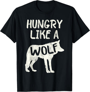 Hungry Like A Wolf Shadow Graphic T-Shirt - T-Shirt | Black