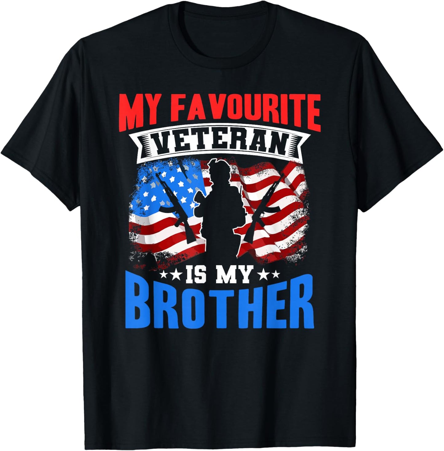 Mein Liebster Veteran Ist Mein Bruder Soldier Military Sayings T-Shirt - T-Shirt | Black
