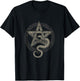Mystical Snake with Pentagram T-Shirt - T-Shirt | Black