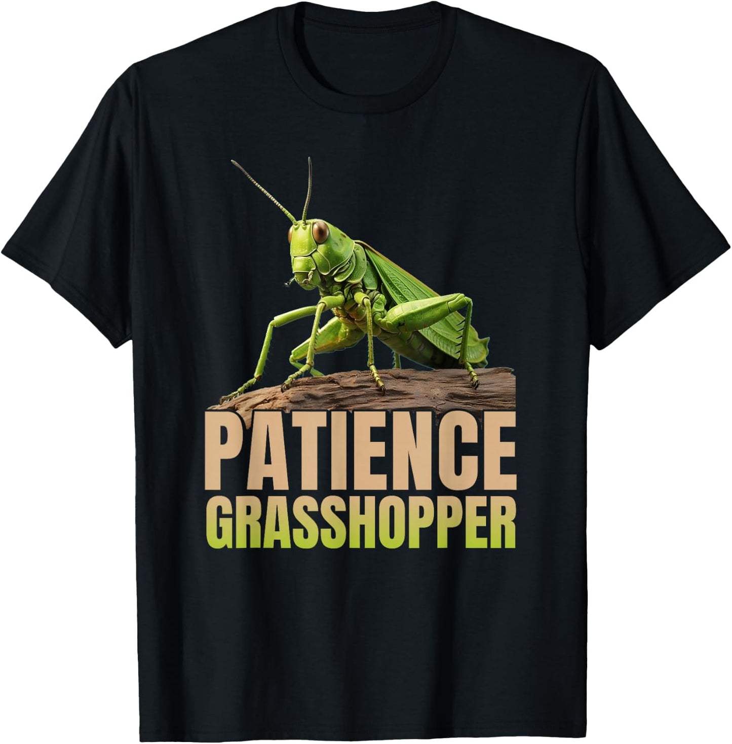 Patience Grasshopper - Insects T-Shirt - T-Shirt | Black
