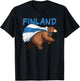 Amazing Finland Bear Look for Finnish Animals and Nature T-Shirt - T-Shirt | Black