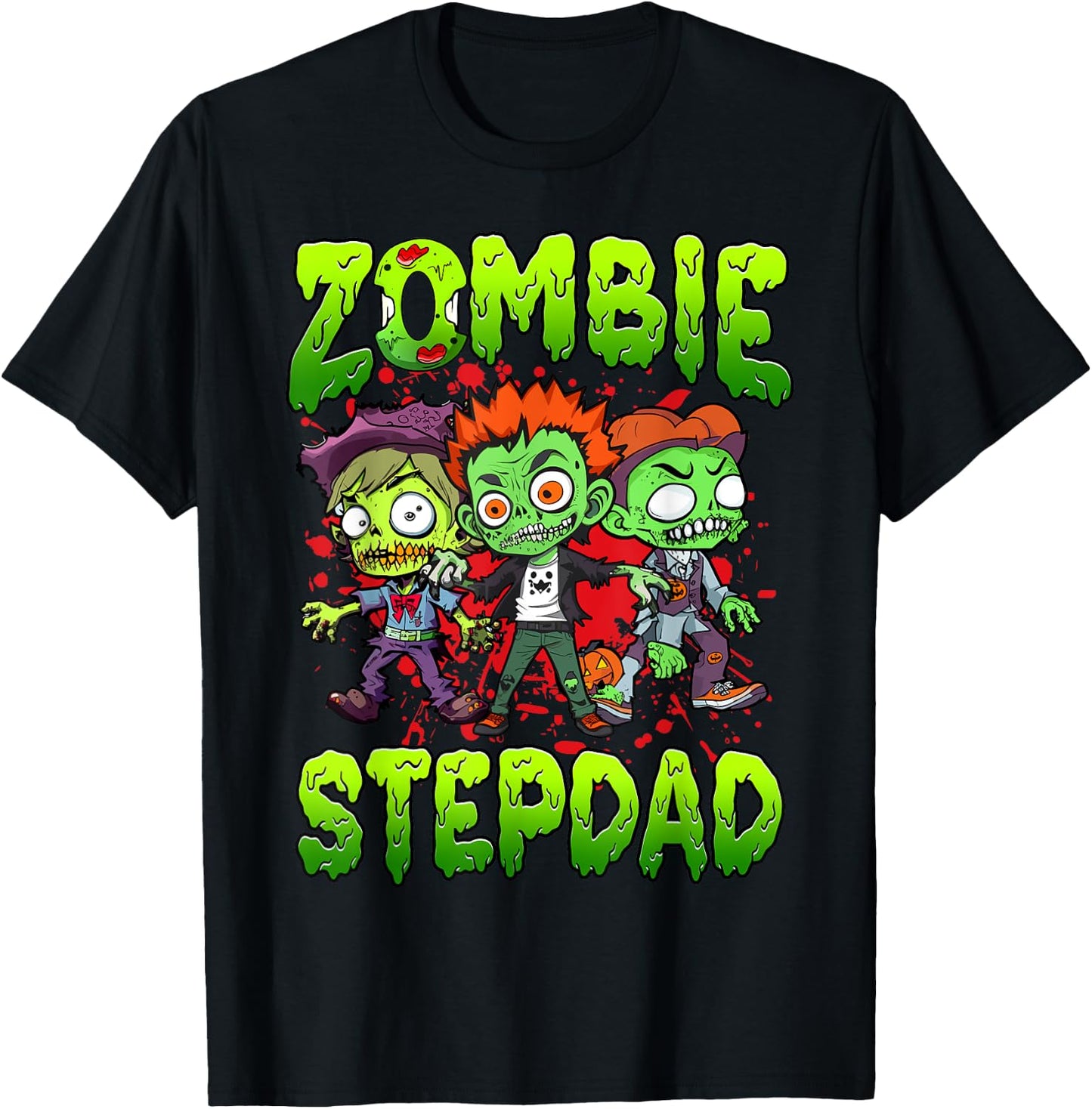 Zombie Stepdad Halloween Costume Family Matching T-Shirt - T-Shirt | Black