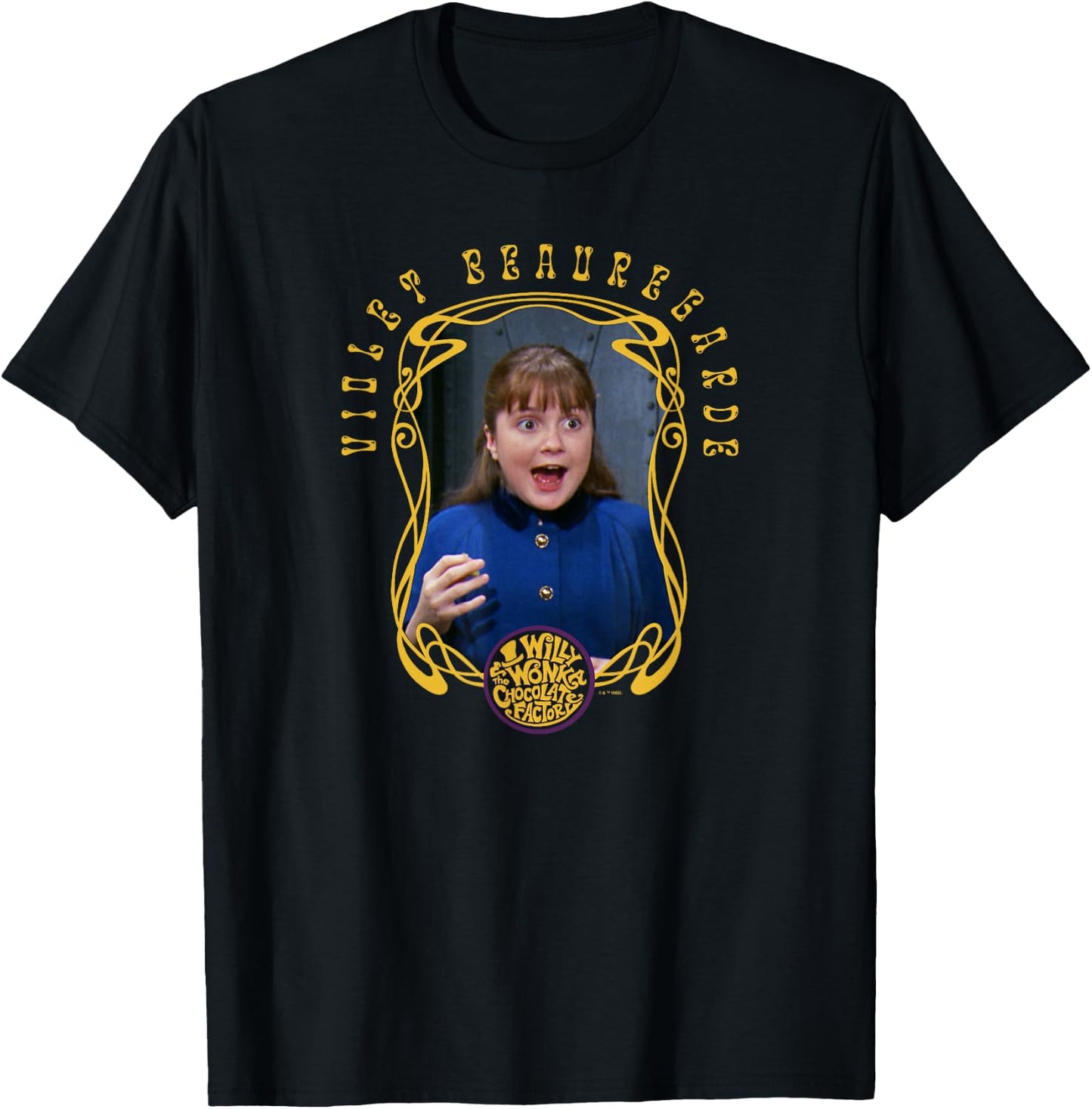 Willy Wonka And The Chocolate Factory Violet Beauregard Shot T-Shirt - T-Shirt | Black