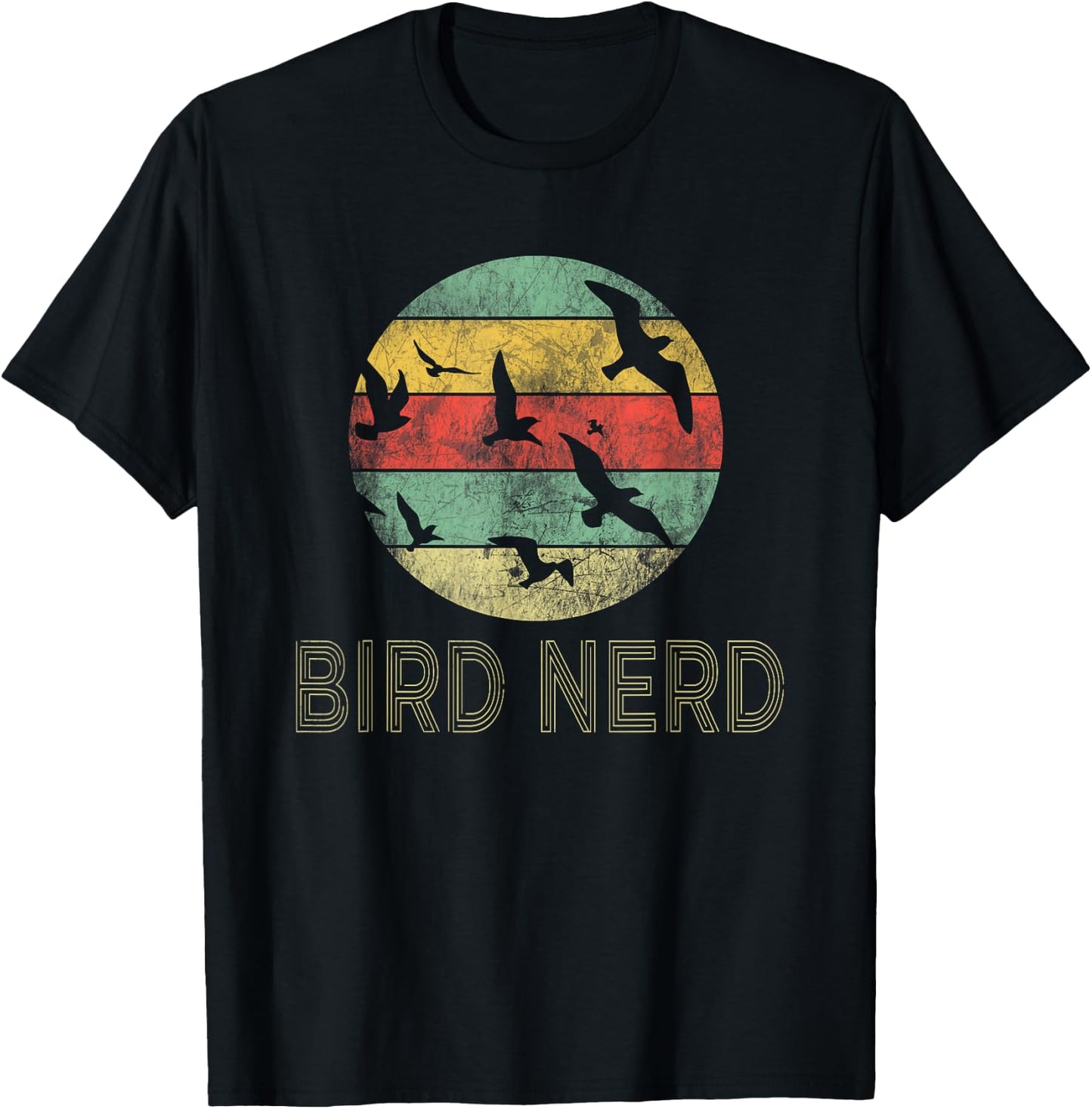 Retro Birding Bird Watching Nerd | Funny Bird Watcher T-Shirt - T-Shirt | Black