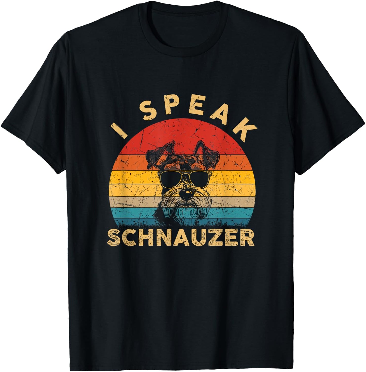 I Speak Schnauzer Funny Gifts Dog Mom Dad Dog Lover Vintage T-Shirt - T-Shirt | Black
