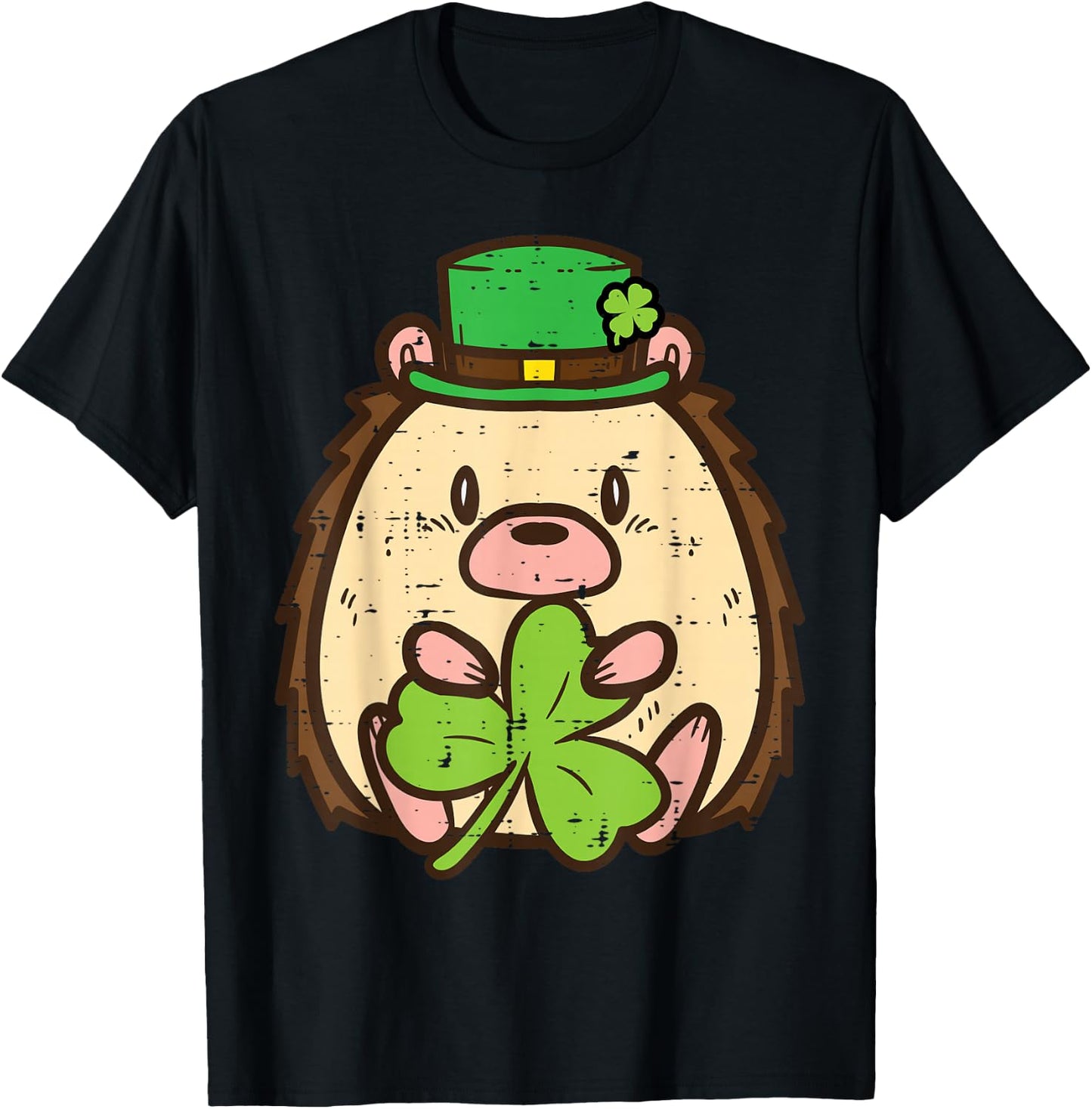 St Patricks Day Hedgehog Saint Pattys Boys Girls Kid Toddler T-Shirt - T-Shirt | Black