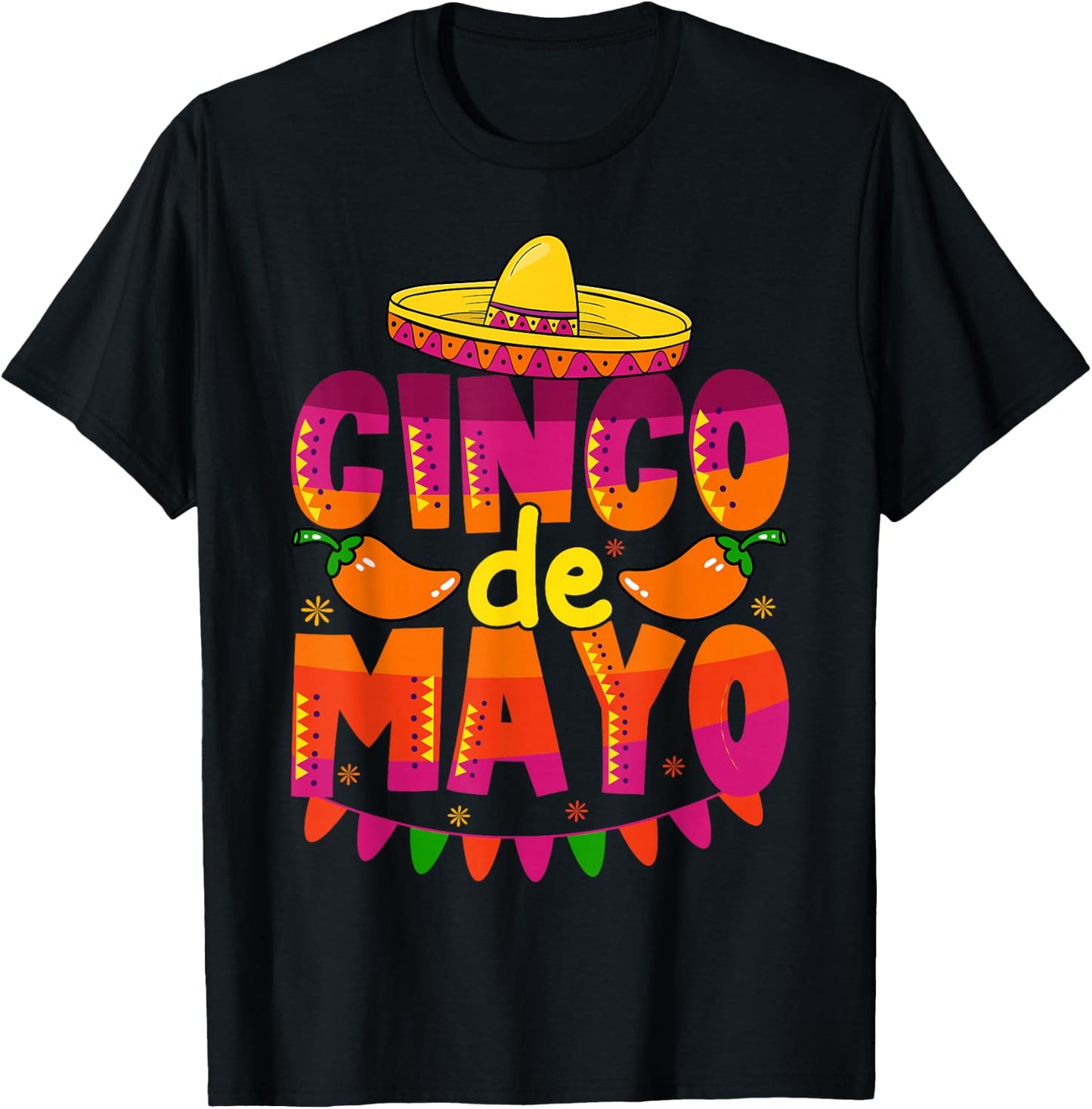 Cinco De Mayo Lets Fiesta Squad 5 De Mayo Mexican Men Women T-Shirt - T-Shirt | Black
