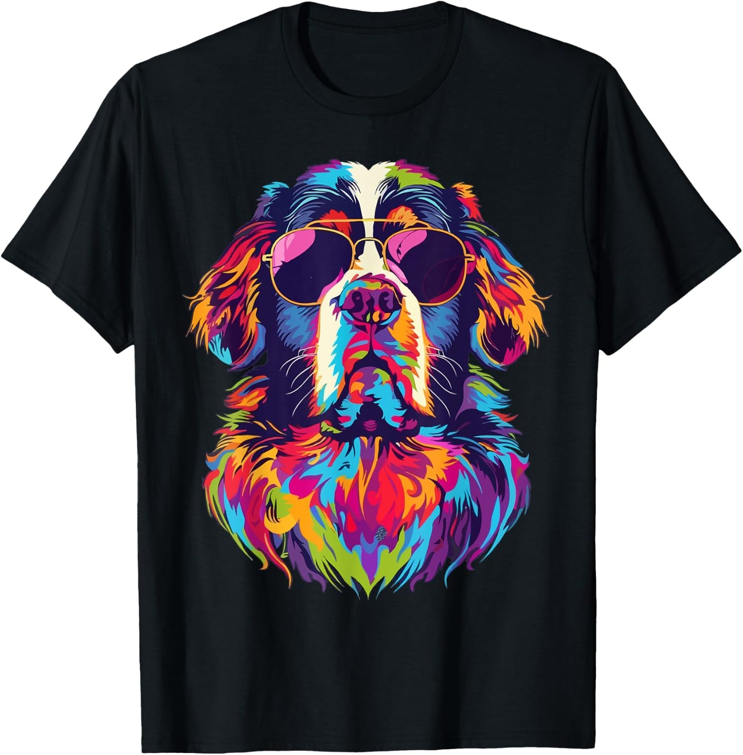 Saint Bernard Lovers Design Pop Art Funny St Bernard Dog T-Shirt - T-Shirt | Black