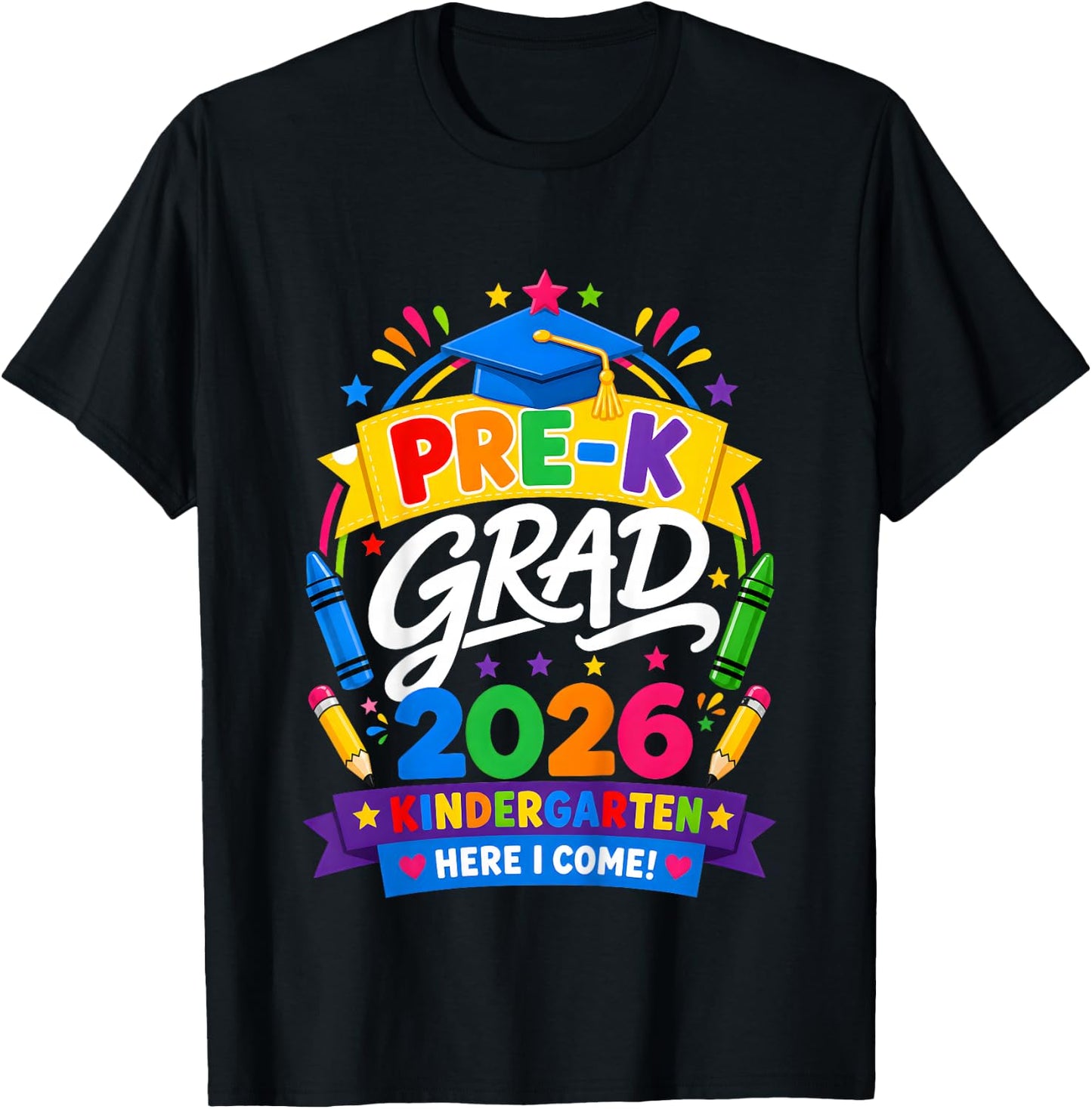 Pre-K Graduation 2026 Preschool Graduate Kids Boys Girls T-Shirt - T-Shirt | Black
