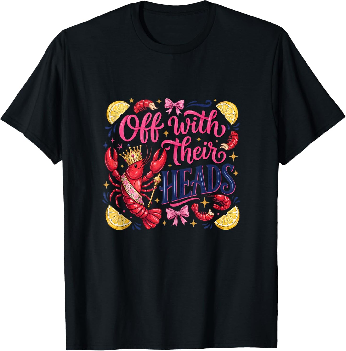 Funny Crawfish Boil Off with Their Heads Vintage Men Women T-Shirt - T-Shirt | Black