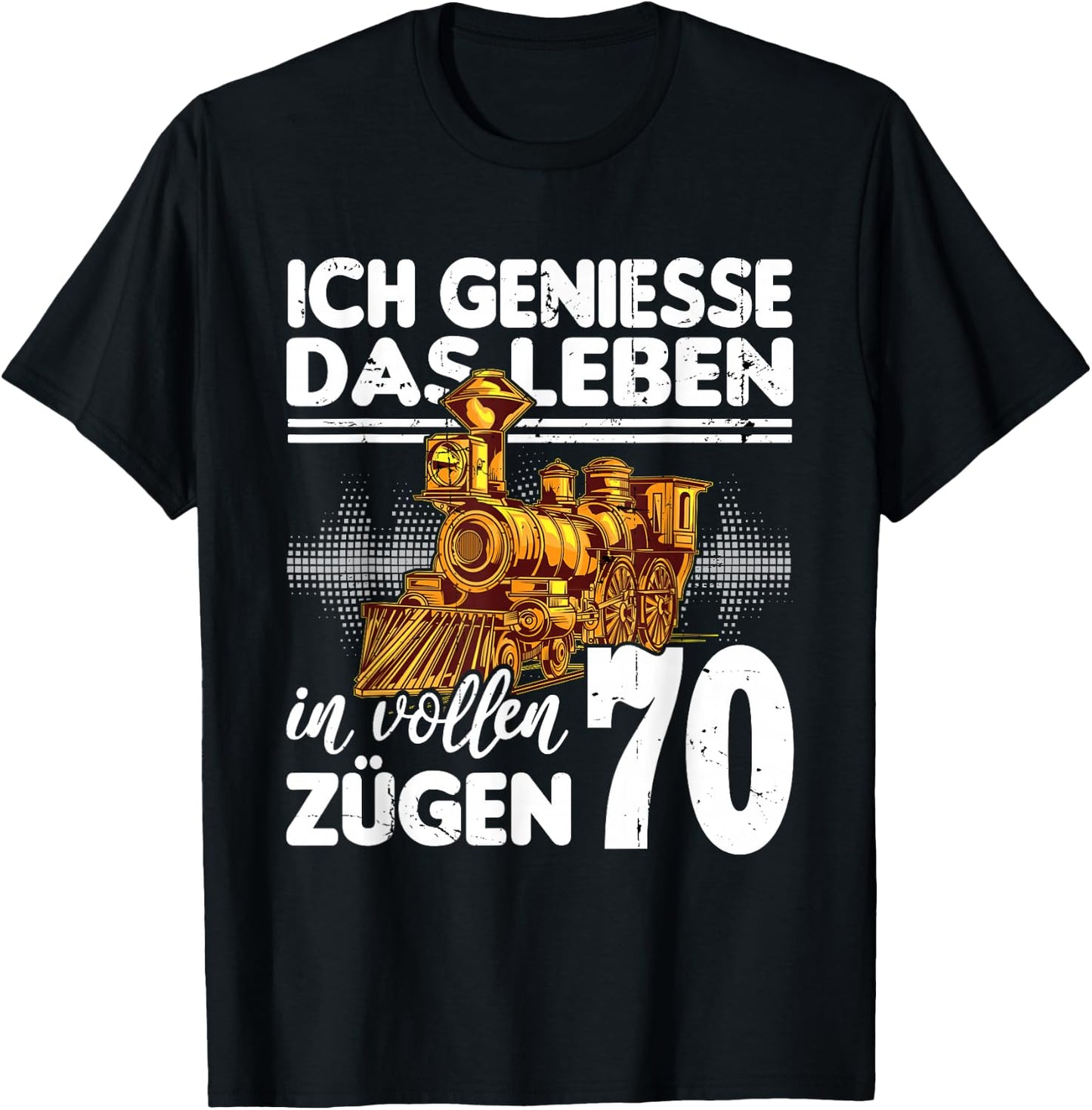 with German Text "Ich geniesse das Leben 70 Jahre alt" (Ich geniesse das Life 70 Jahre, black, s T-Shirt - T-Shirt | Black
