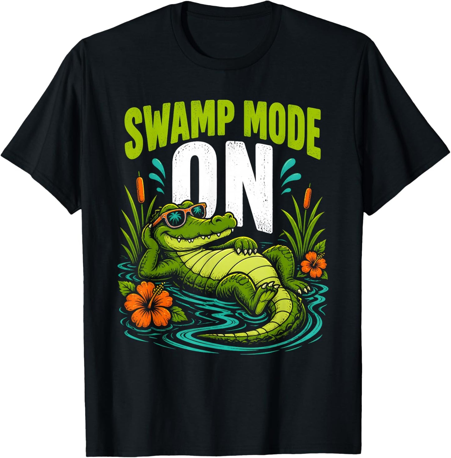 Swamp Mode On Aligator Bayou Spirit T-Shirt - T-Shirt | Black