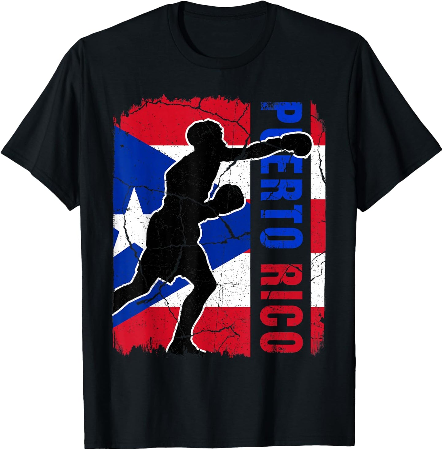 Puerto Rican Boxing Team Puerto Rico Flag Boxing Gloves T-Shirt - T-Shirt | Black