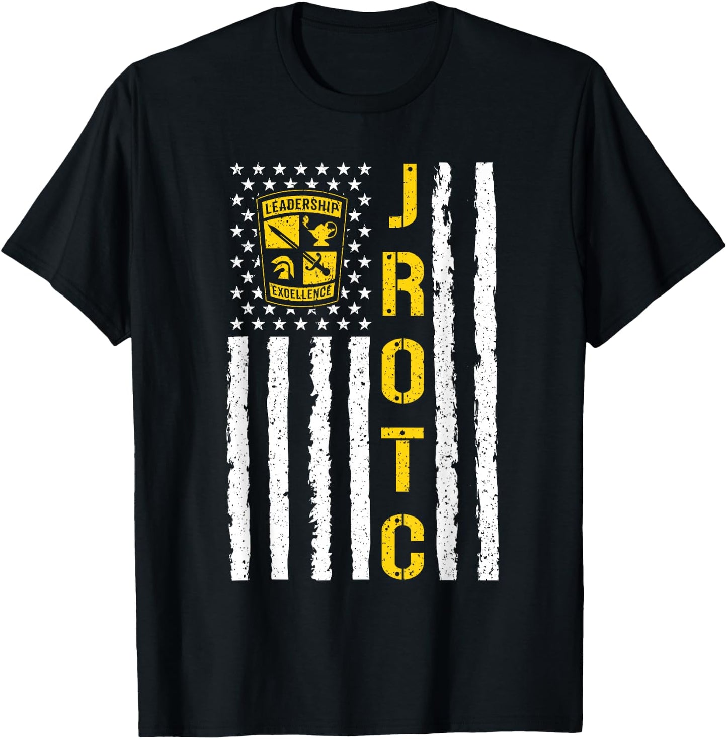 Army JROTC American Flag Junior ROTC Leadership Excellence T-Shirt - T-Shirt | Black