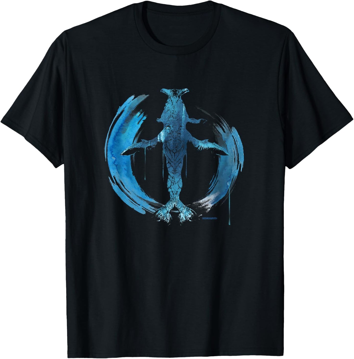 Avatar: The Way of Water Tulkun Tribal Art Circle T-Shirt - T-Shirt | Black