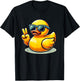 Cool Retro Yellow Rubber Duck in 70s 80s 90s Duck Lover T-Shirt - T-Shirt | Black