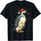 Penguin Santa Christmas Tree Lighting Xmas Funny T-Shirt - T-Shirt | Black