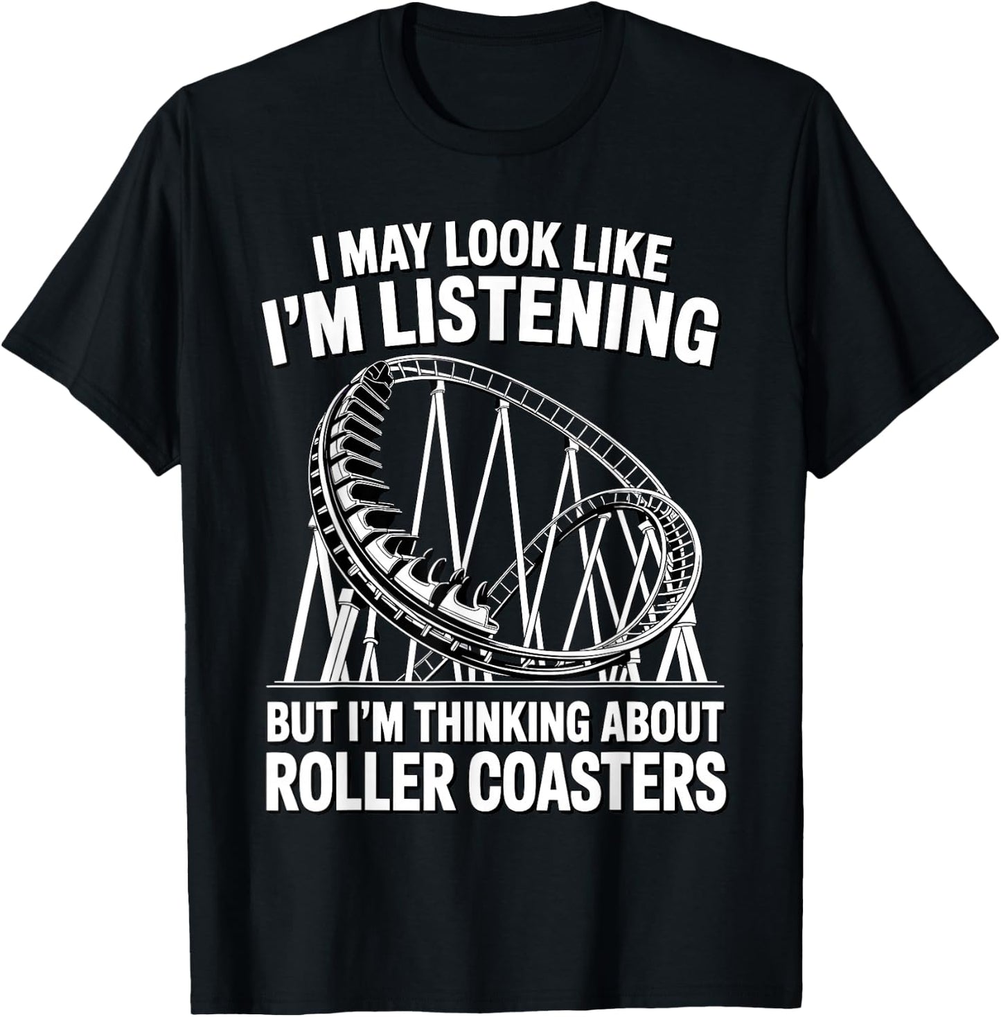 Funny Roller Coaster Art Women Roller Coaster Lover T-Shirt - T-Shirt | Black