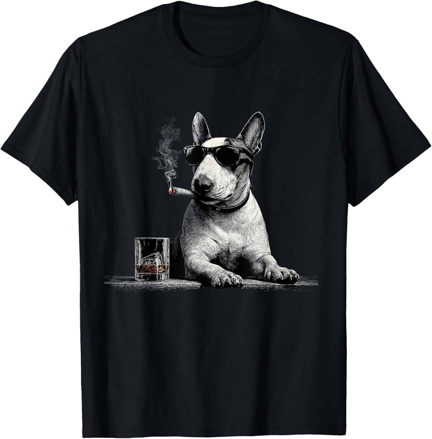 Bull Terrier Dad Dog Sunglasses Father's Day Family T-Shirt - T-Shirt | Black