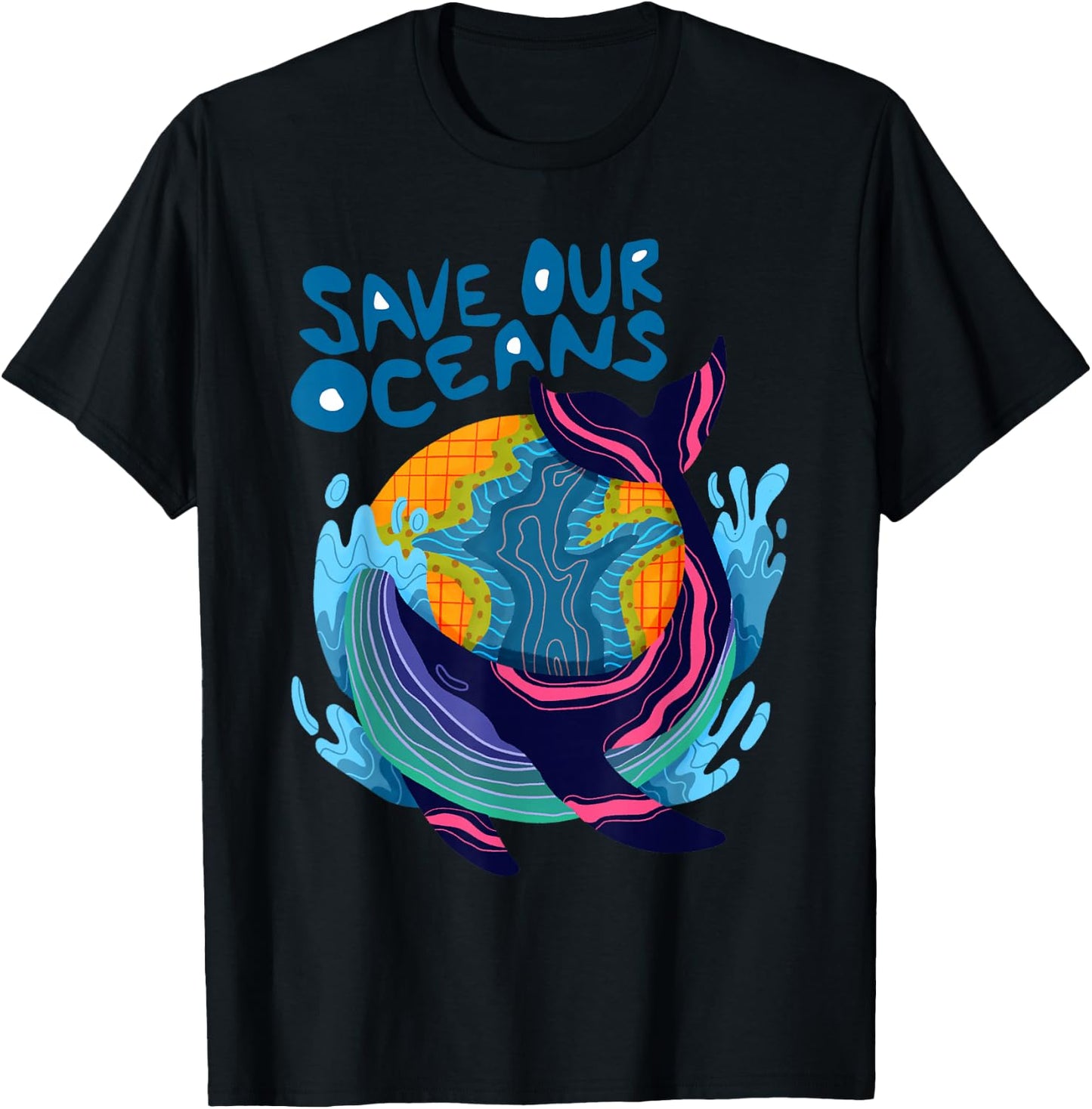 Whale Climate Change Save Our Oceans T-Shirt - T-Shirt | Black