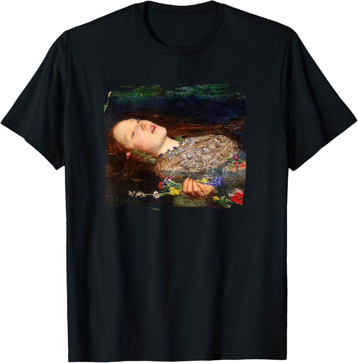 Ophelia by John Everett Millais T-Shirt - T-Shirt | Black