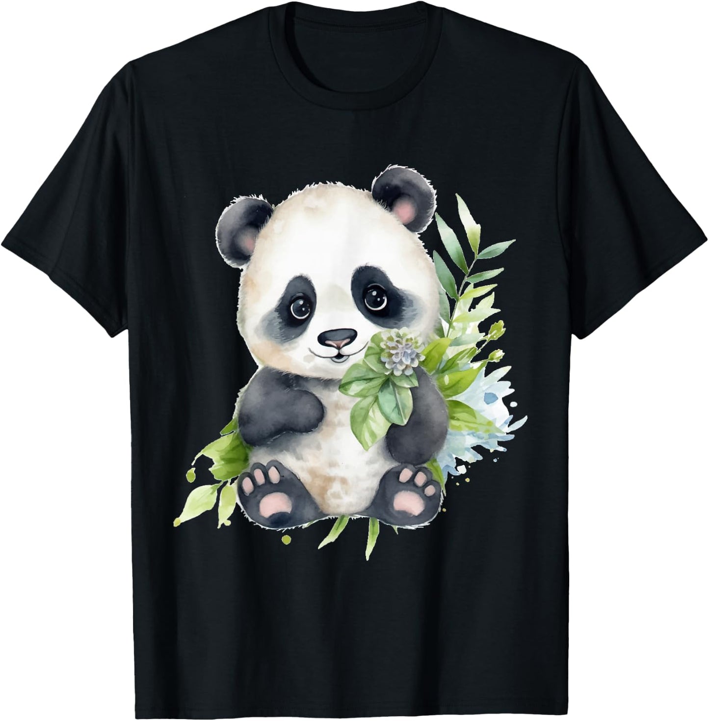 Watercolor Panda T-Shirt - T-Shirt | Black