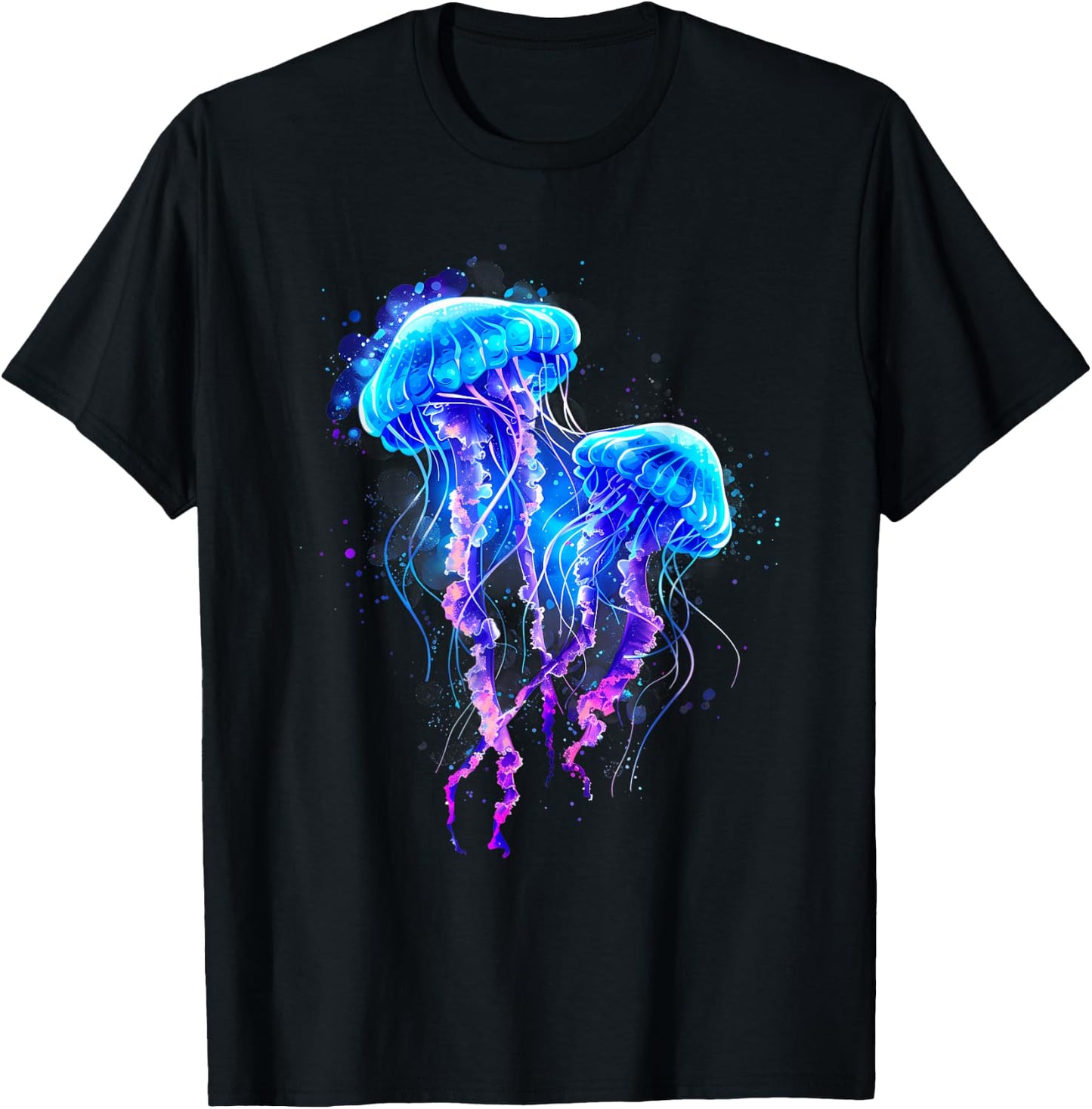 Jellyfish Artwork Sea Ocean Jellyfish Motif Marine Mammal T-Shirt - T-Shirt | Black