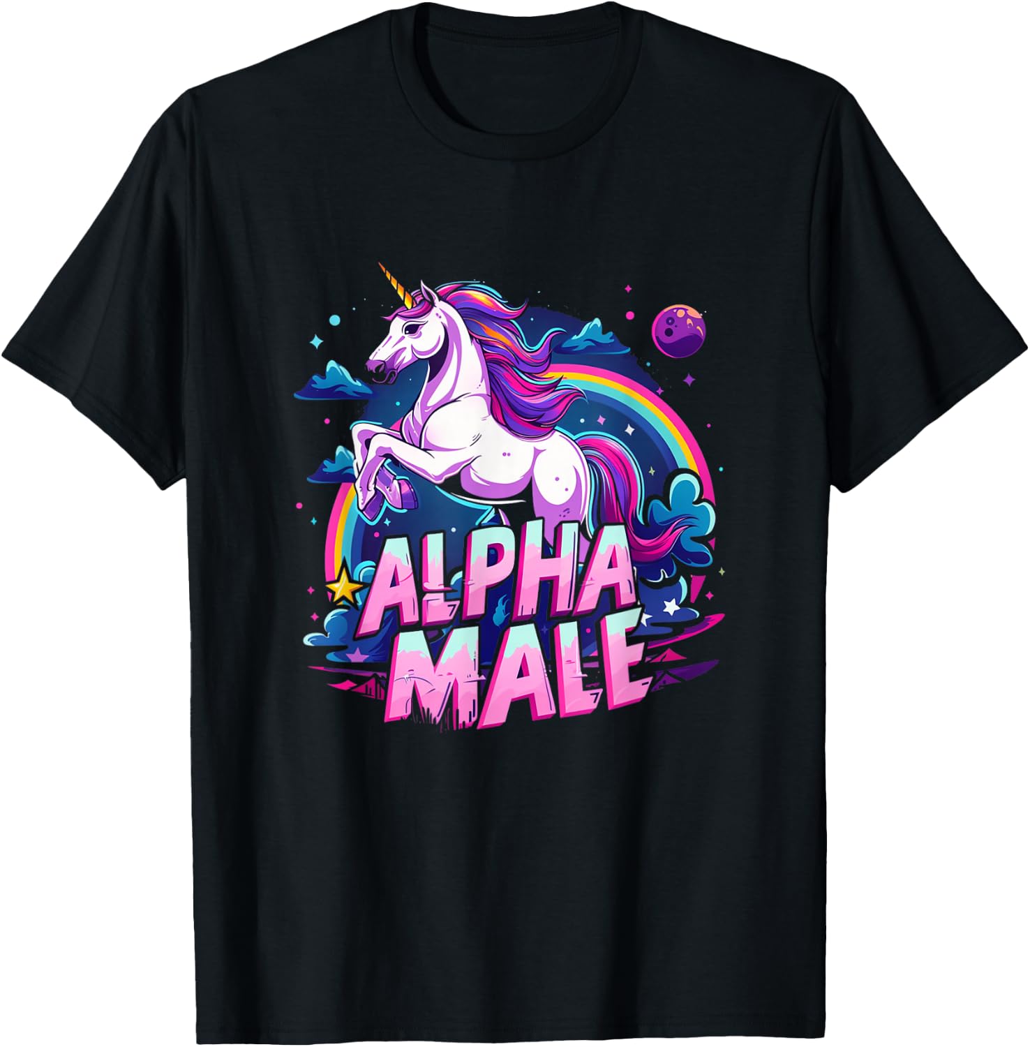 Alpha Male Unicorn Shirt - Alpha Male Unicorn T-Shirt - T-Shirt | Black