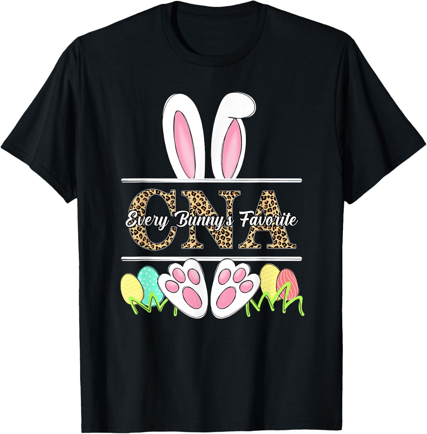 Every Bunnys Is Favorite CNA Cute Bunnies Easter Nurse T-Shirt - T-Shirt | Black