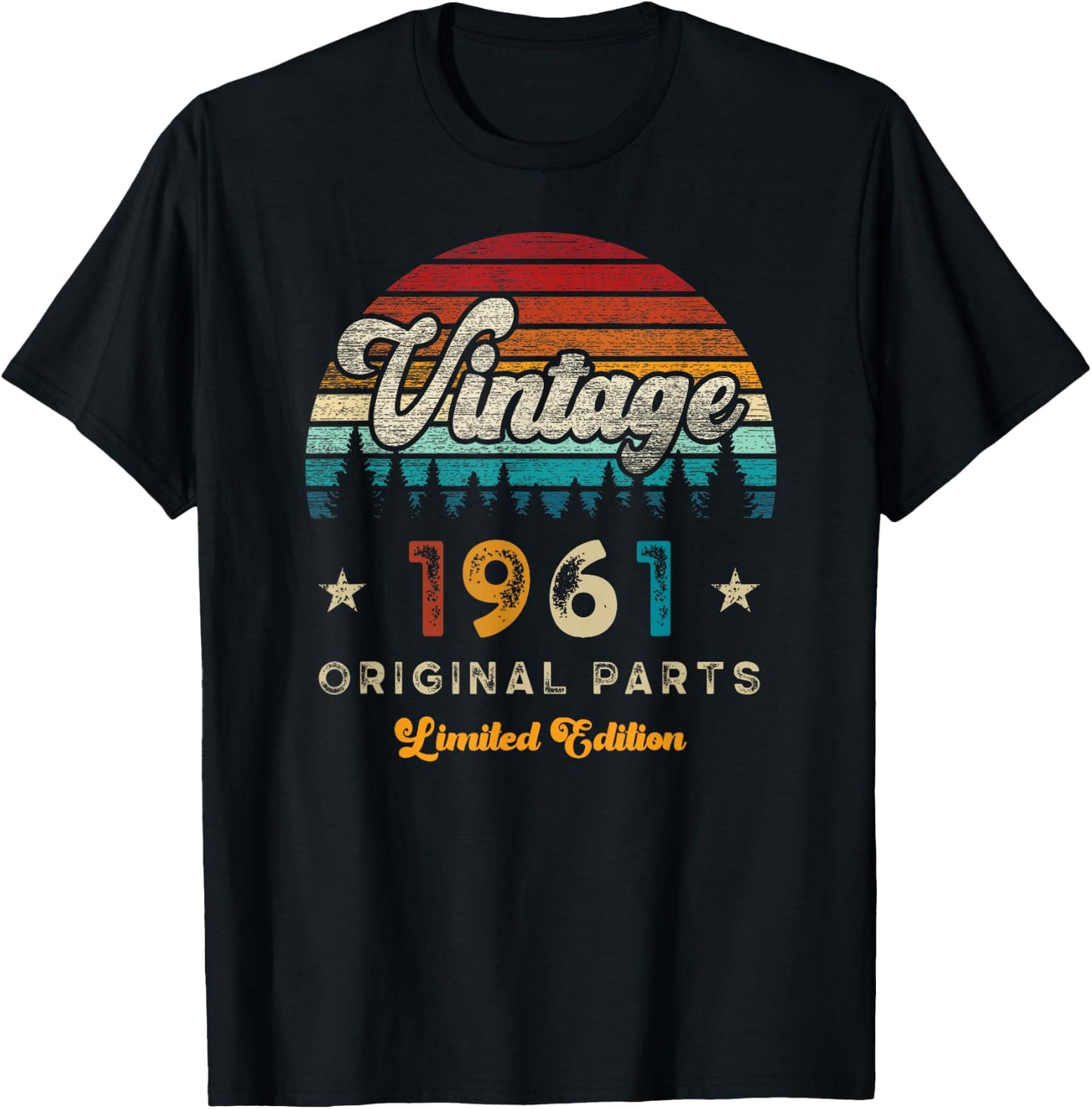 Vintage 1961 Birthday 65 Years Old Limited Edition T-Shirt - T-Shirt | Black