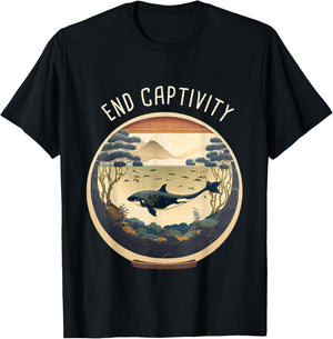 Orca End Captivity Free The Orcas Marine Protection Activist T-Shirt - T-Shirt | Black