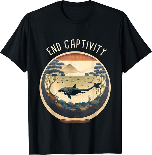 Orca End Captivity Free The Orcas Marine Protection Activist T-Shirt - T-Shirt | Black