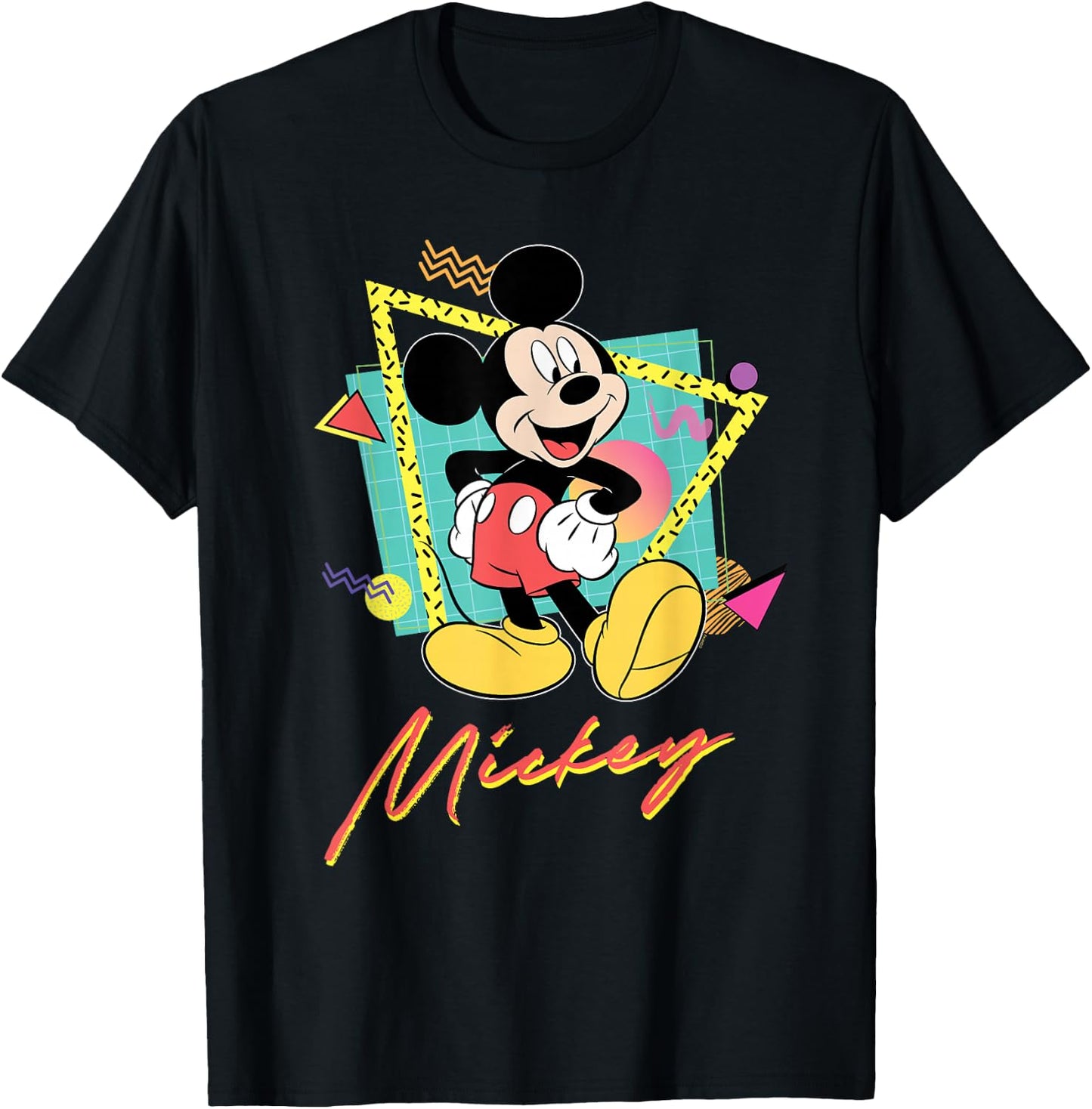Disney Mickey Mouse Retro '90s Couples Matching Valentine's Day T-Shirt - T-Shirt | Black