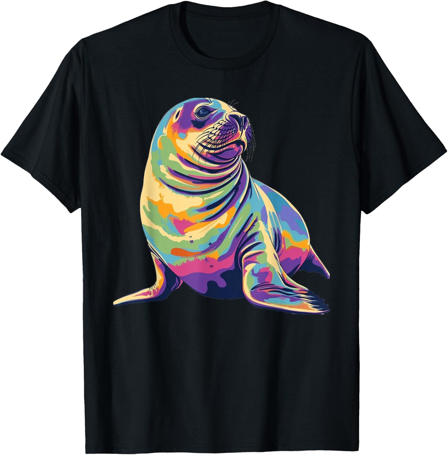 Elephant Seal 90s Retro T-Shirt - T-Shirt | Black