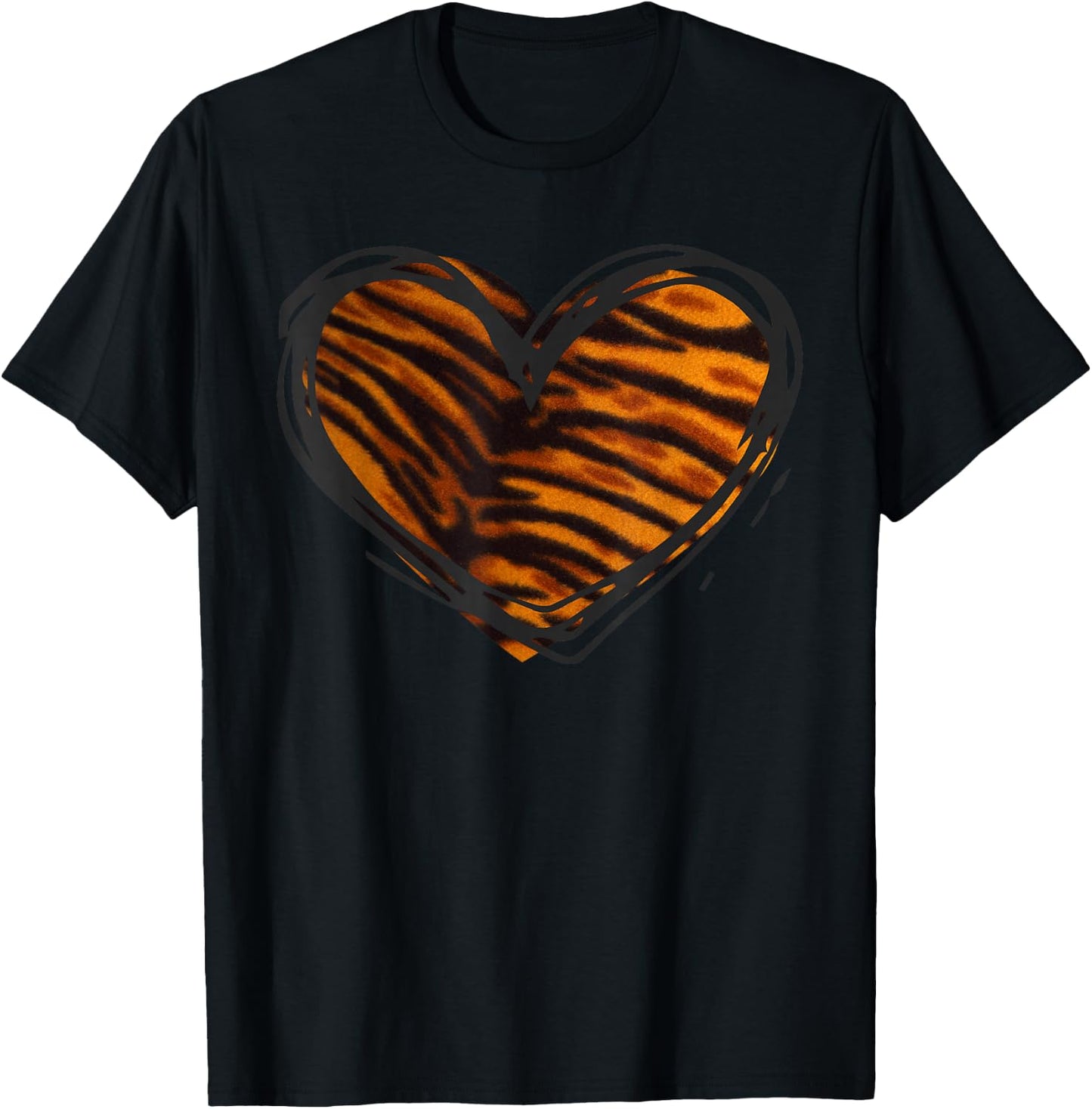 Herz-Tiger-Muster – I Love Tiger T-Shirt - T-Shirt | Black