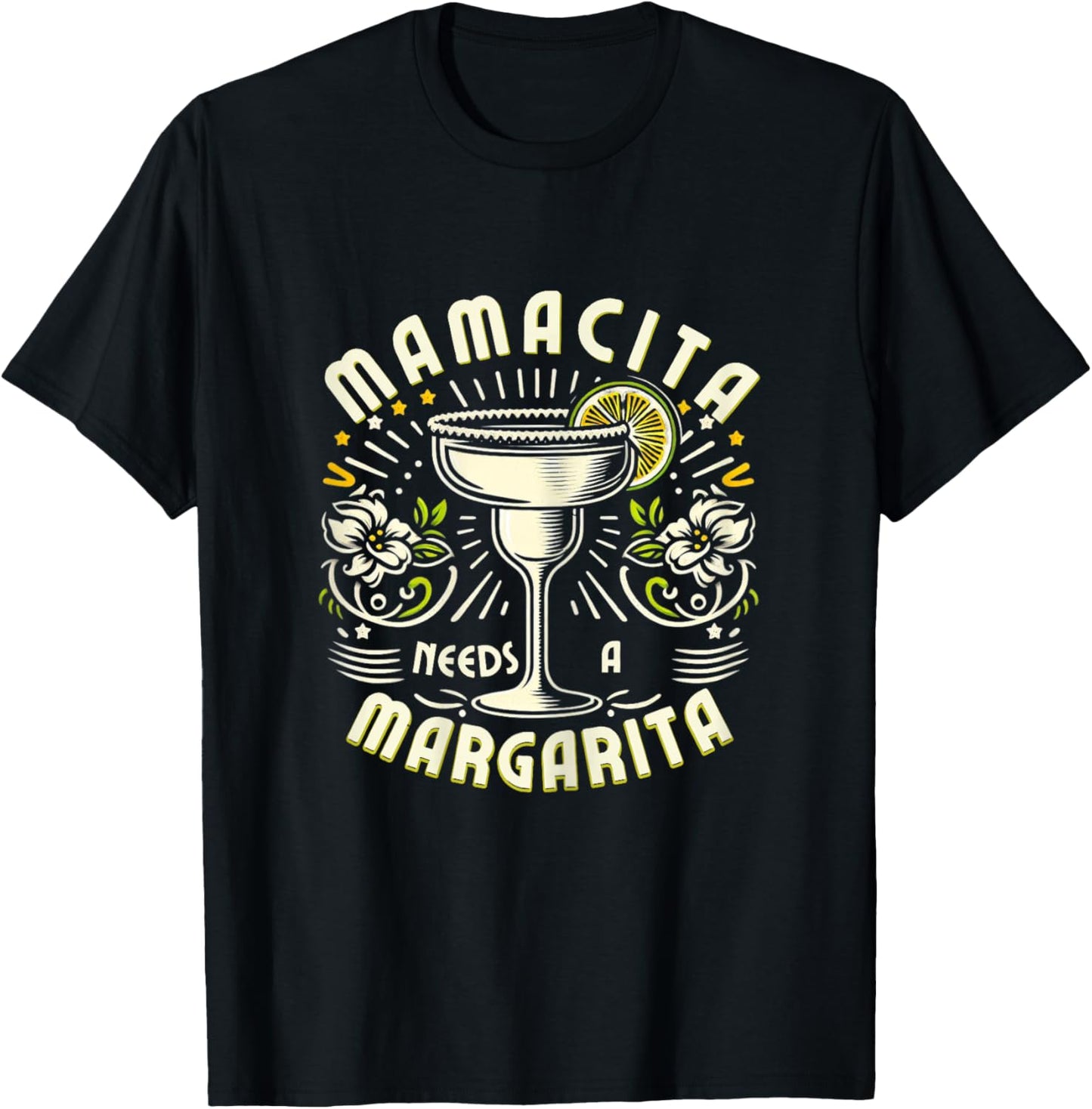 Mamacita Needs A Margarita Funny Cinco De Mayo Cute Ladies T-Shirt - T-Shirt | Black