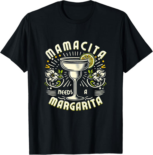 Mamacita Needs A Margarita Funny Cinco De Mayo Cute Ladies T-Shirt - T-Shirt | Black