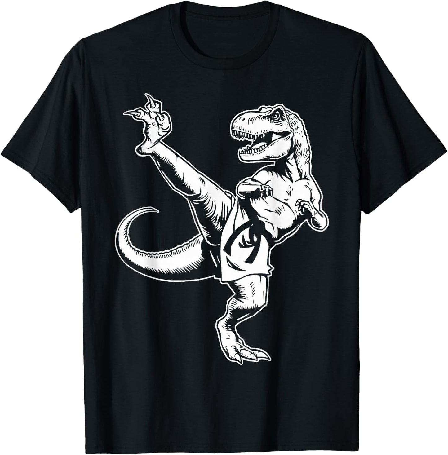 Taekwondo Dinosaur Martial Arts Kids Men Boys Karate T-Shirt - T-Shirt | Black
