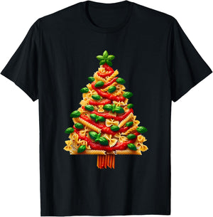 Funny Italian Pasta Christmas Tree Lights Xmas Women T-Shirt - T-Shirt | Black