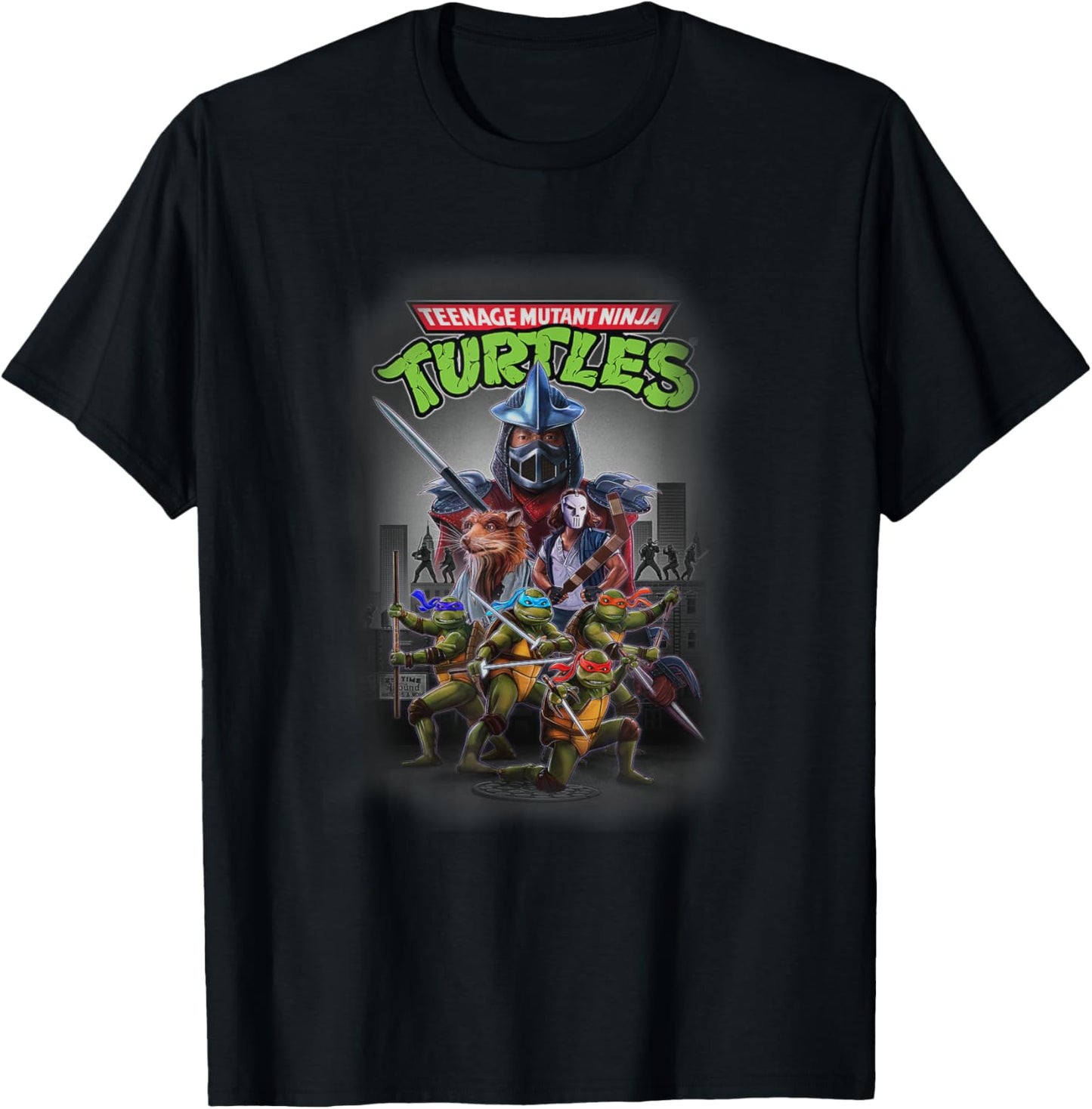 Teenage Mutant Ninja Turtles Heroes & Villains NY Group Shot , black T-Shirt - T-Shirt | Black