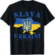 Slava Ukraini Ukrainian Tryzub Flag Glory To Ukraine T-Shirt - T-Shirt | Black